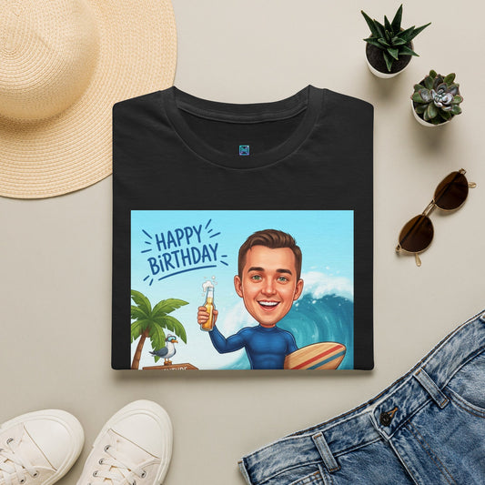 Surfer's birthday personalized t-shirt