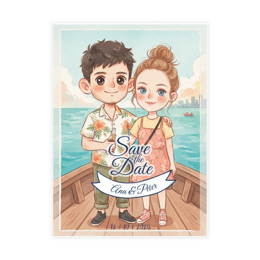 Create a cartoon wedding invitation