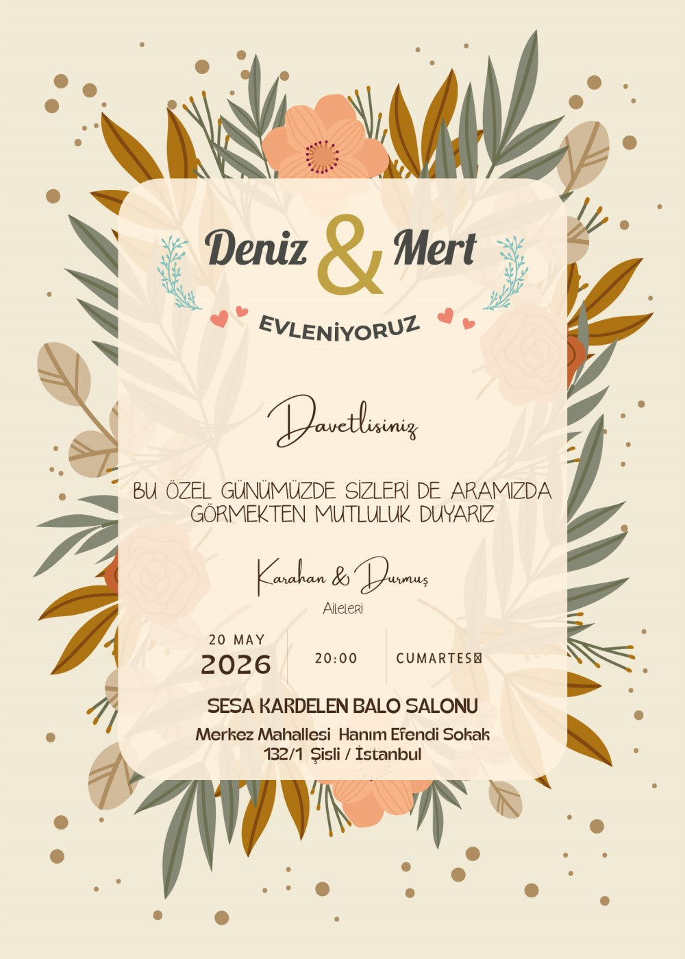 Personalized wedding invitation, bride and groom gothic design