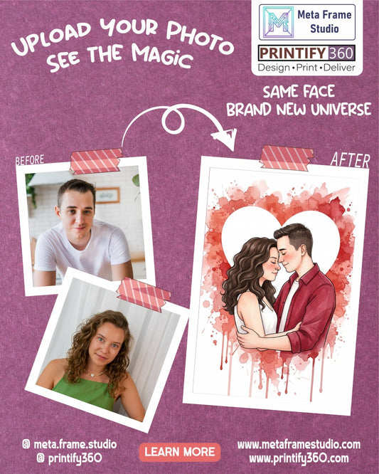 Personalized wedding invitation with video, bride and groom inside a heart
