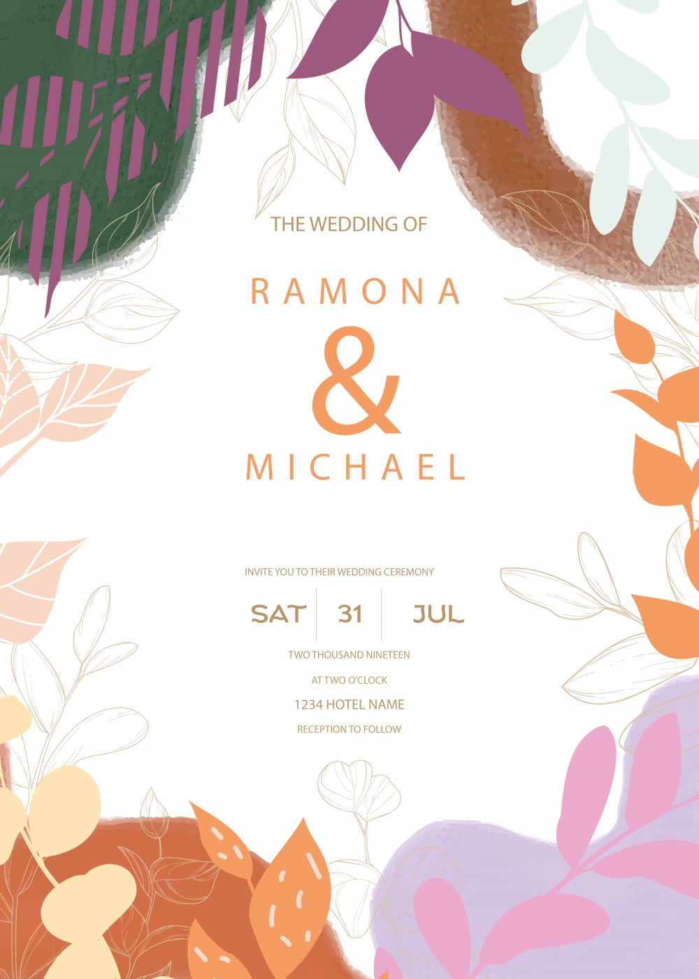 Personalized wedding invitation, bride and groom photobooth