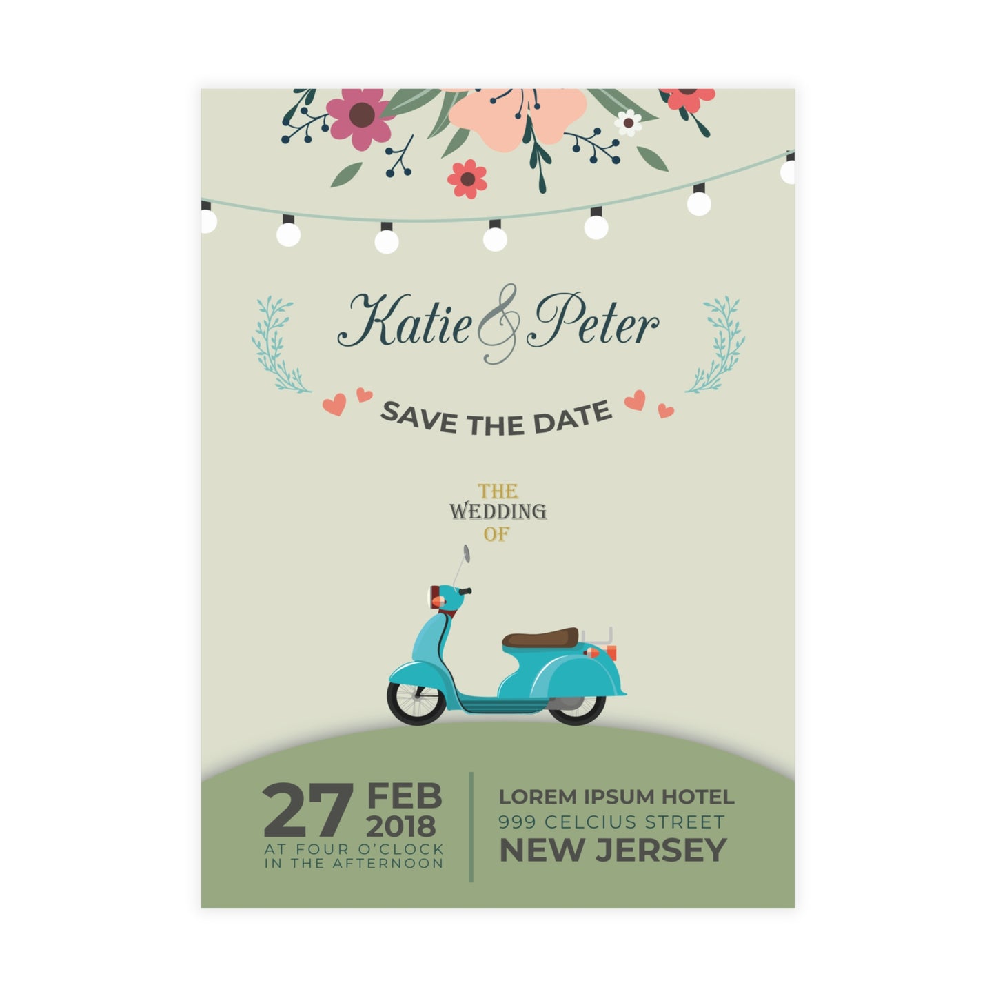 Personalized wedding invitation, motorcycle lovers in Barcelona