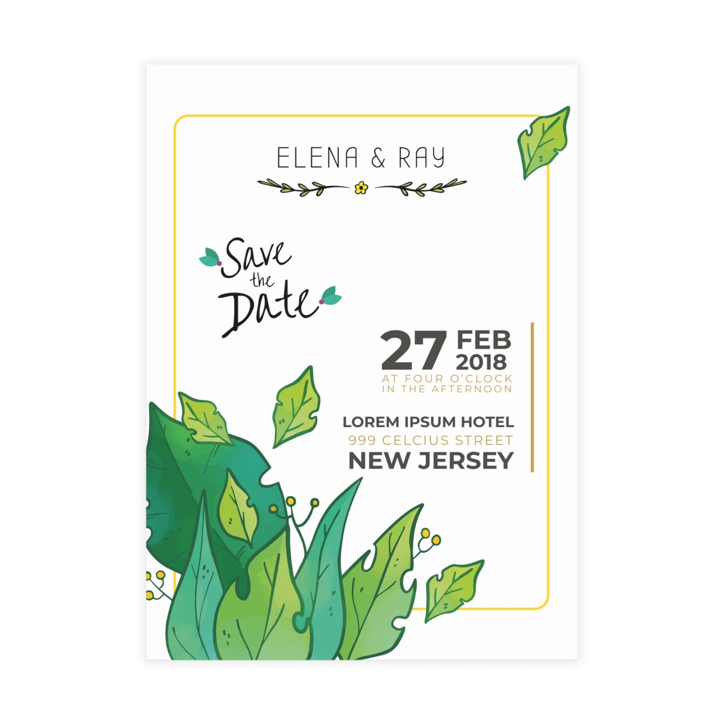 Personalized wedding invitation, summer wedding