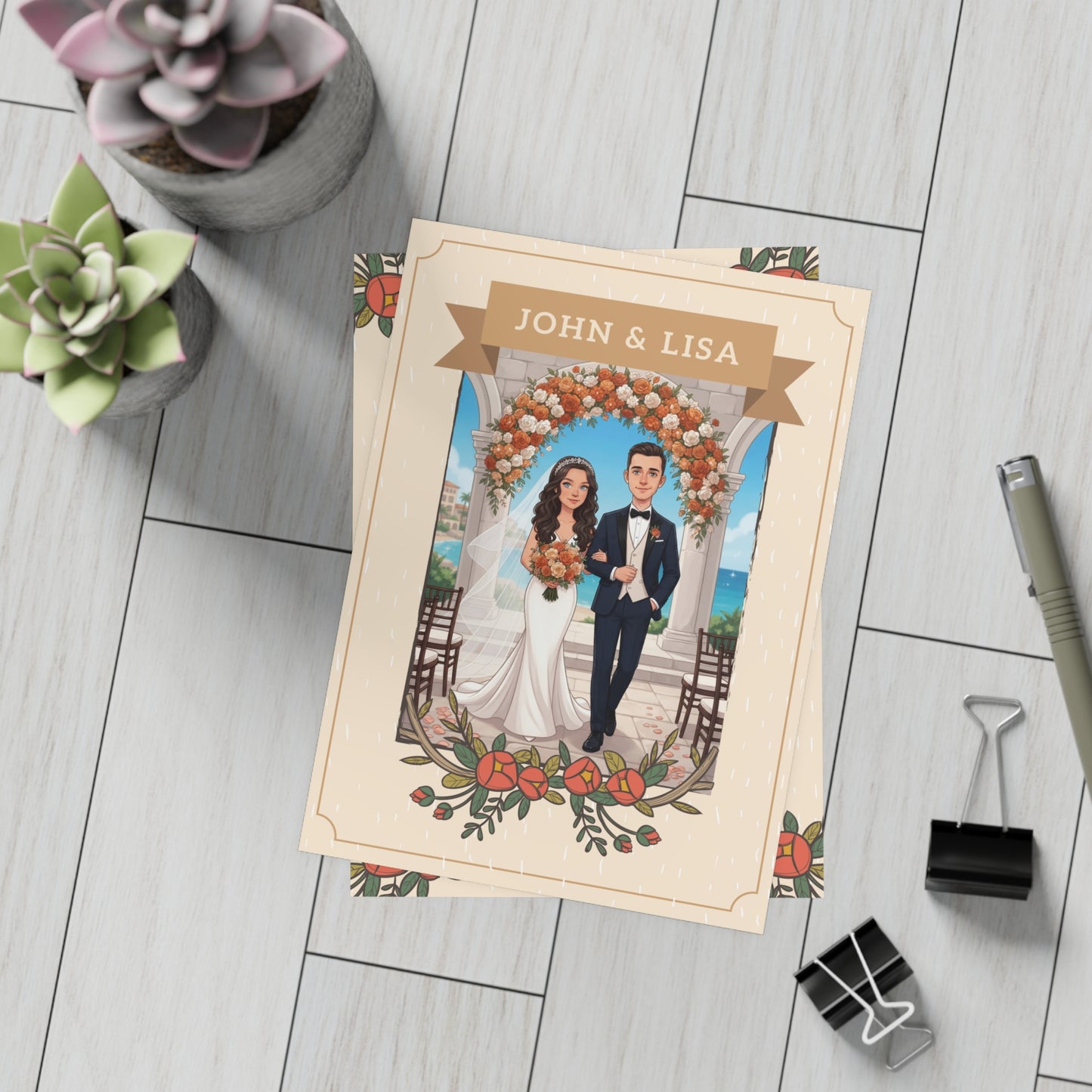 Personalized wedding invitation, marriage ceremony