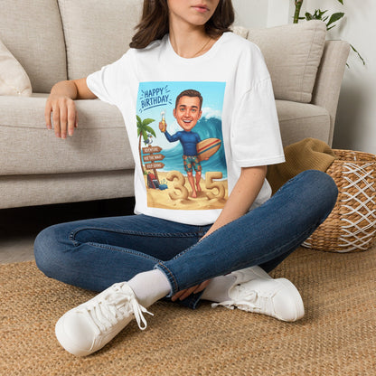 Surfer's birthday personalized t-shirt