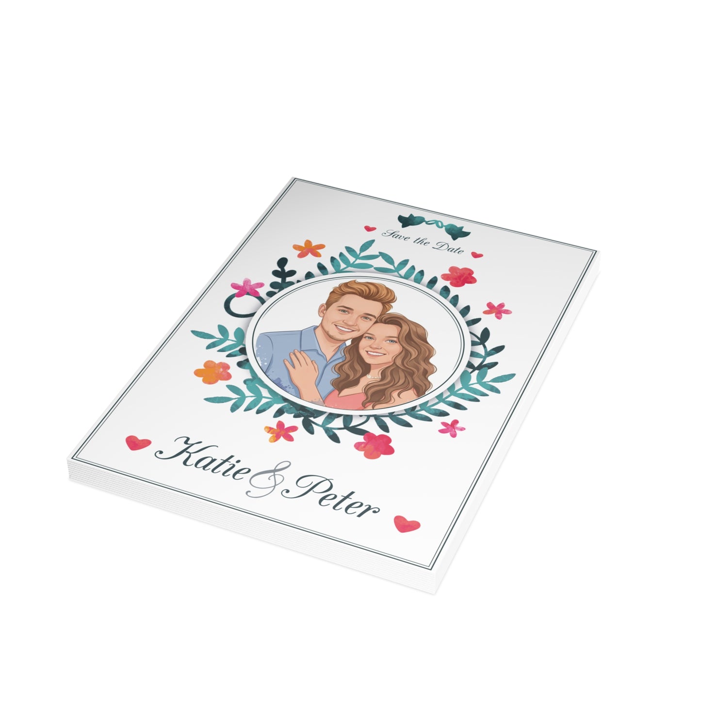 Create a personalized wedding invitation with watercolor effect