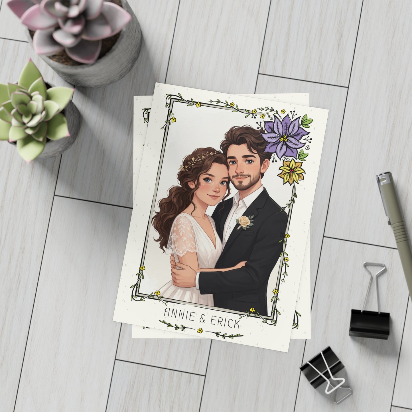 Personalized wedding invitation, dear bride and groom