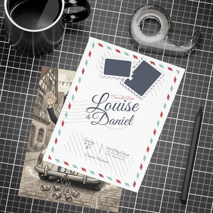 Personalized wedding invitation, Just Married Village