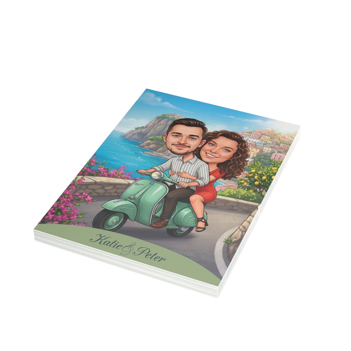 Personalized wedding invitation, motorcycle lovers in Sorento