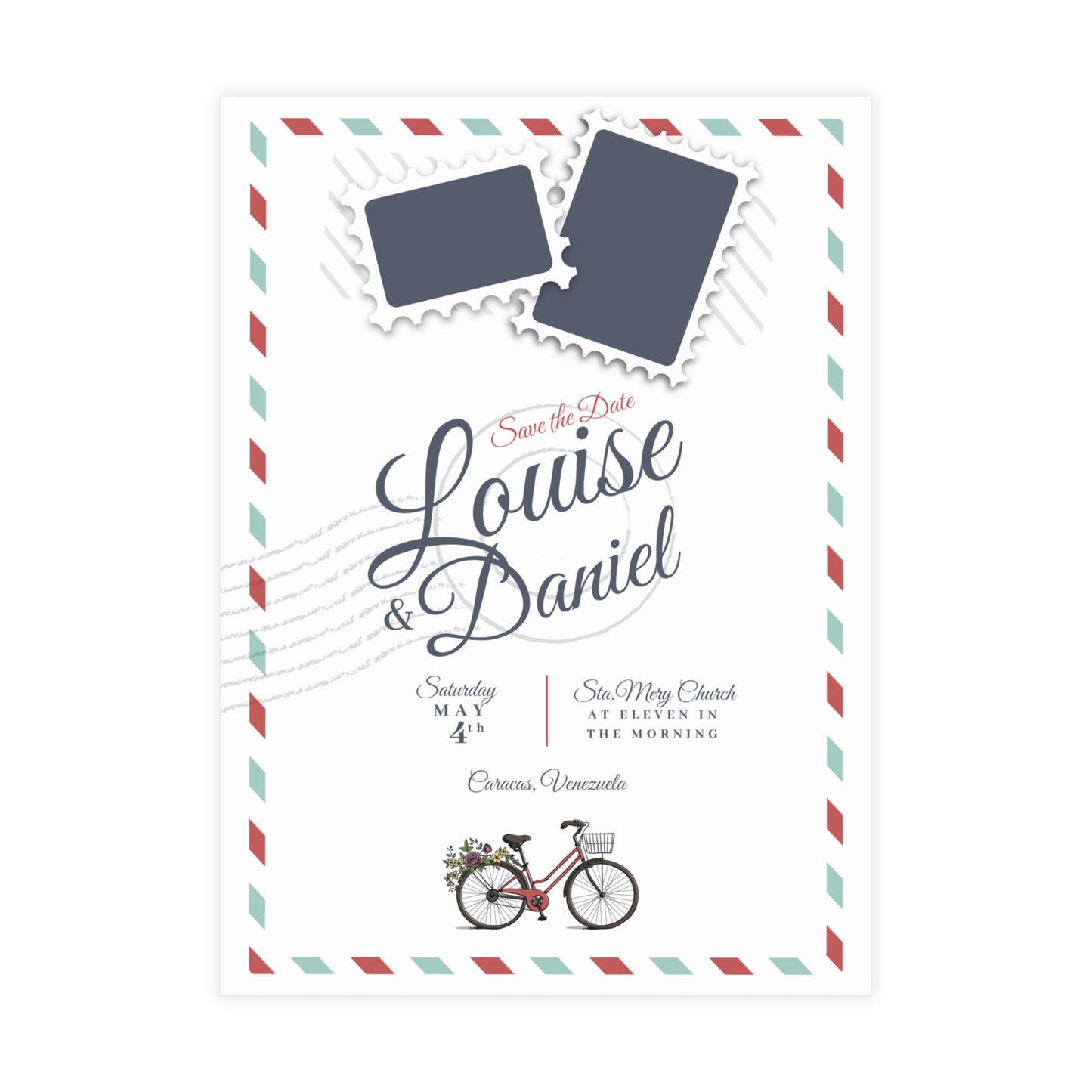 Personalized wedding invitation, I love you from the bottom of my heart