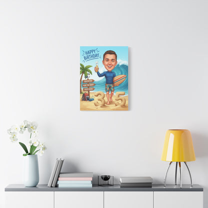 Surfer's birthday, Matte Canvas