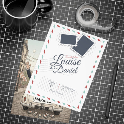 Personalized wedding invitation, Just Married Paris