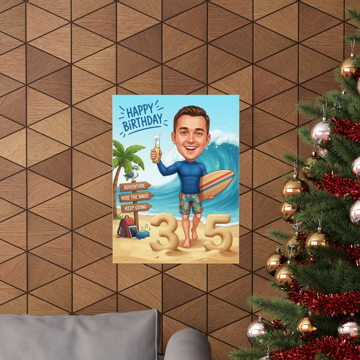 Surfer's birthday personalized Matte Vertical Posters