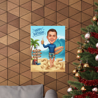 Surfer's birthday personalized Matte Vertical Posters
