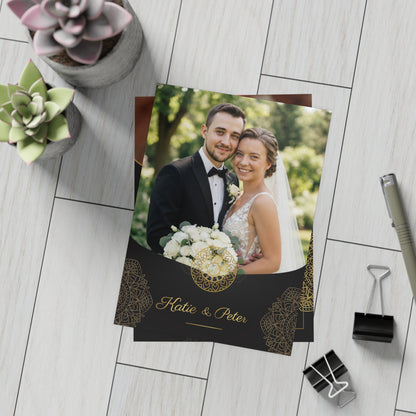Personalized wedding invitation, bride and groom classic black invitation