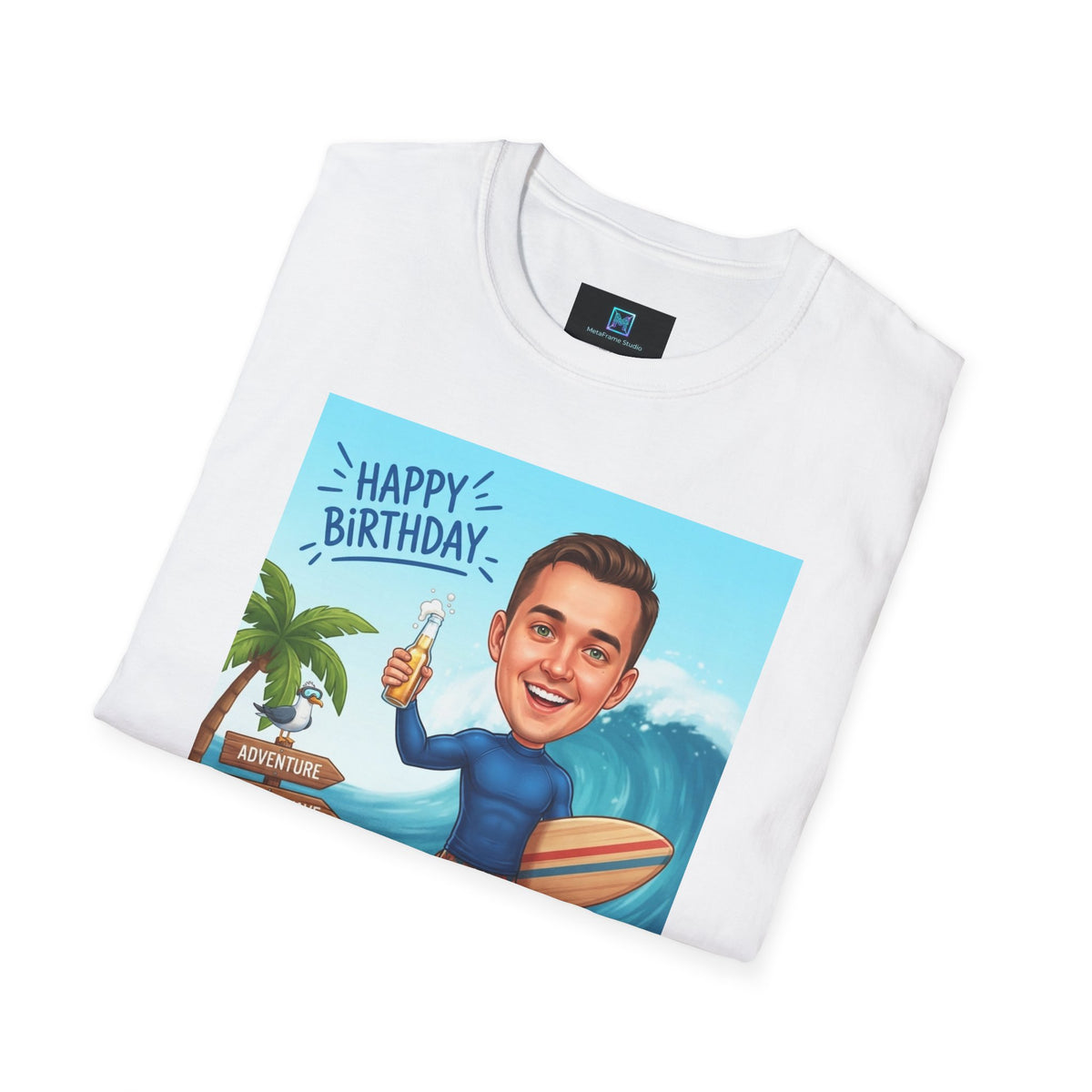 Surfer's birthday personalized t-shirt