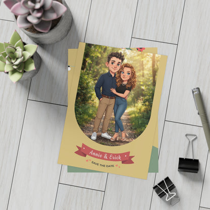 Personalized wedding invitations for a bride and groom who do extreme sports