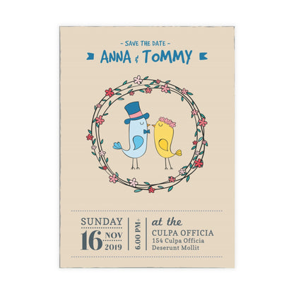 Personalized Wedding Invitation, Bride, Groom and their dog.