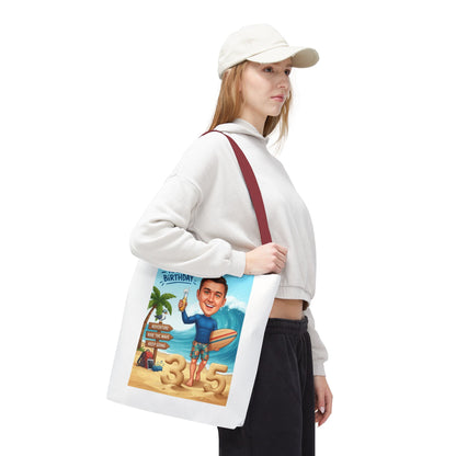 Surfer's birthday personalized Tote Bag (AOP)