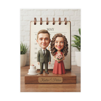 Personalized wedding invitation, 3D Bride and Groom