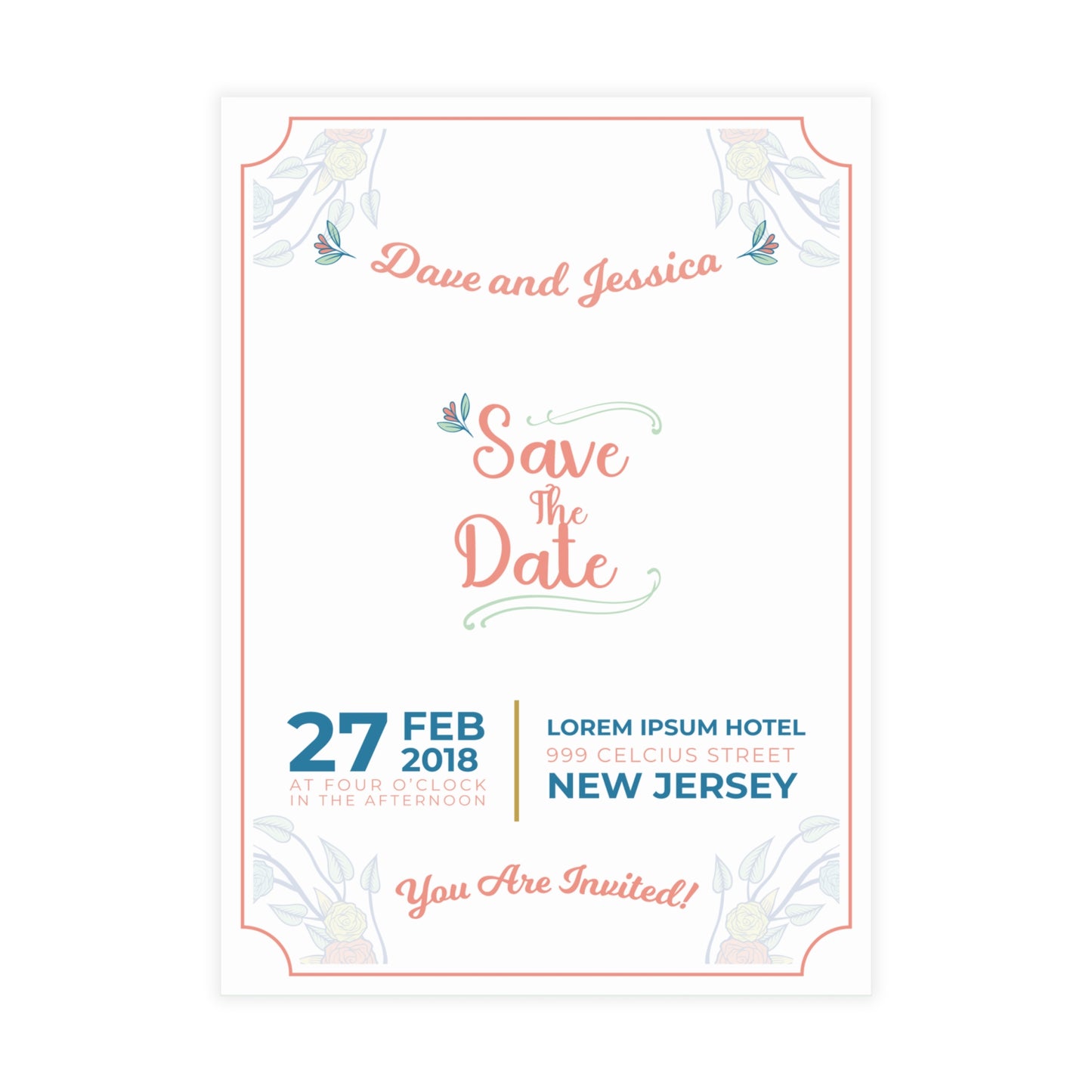 Personalized wedding invitation, for two lovers