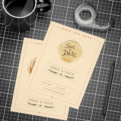 Personalized wedding invitation, corners design for bride and groom