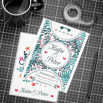Create a personalized wedding invitation with watercolor effect