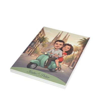 Personalized wedding invitation, motorcycle lovers in Barcelona