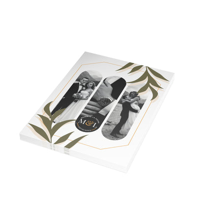 Personalized wedding invitation, black and white bride and groom photo