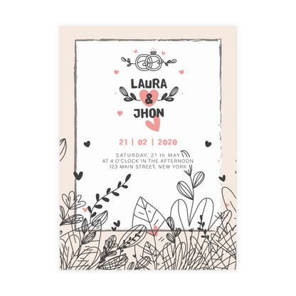 Personalized wedding invitation, two lovers in Istanbul