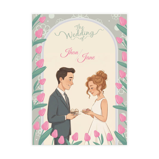 Create a personalized wedding invitation, bride and groom presentation
