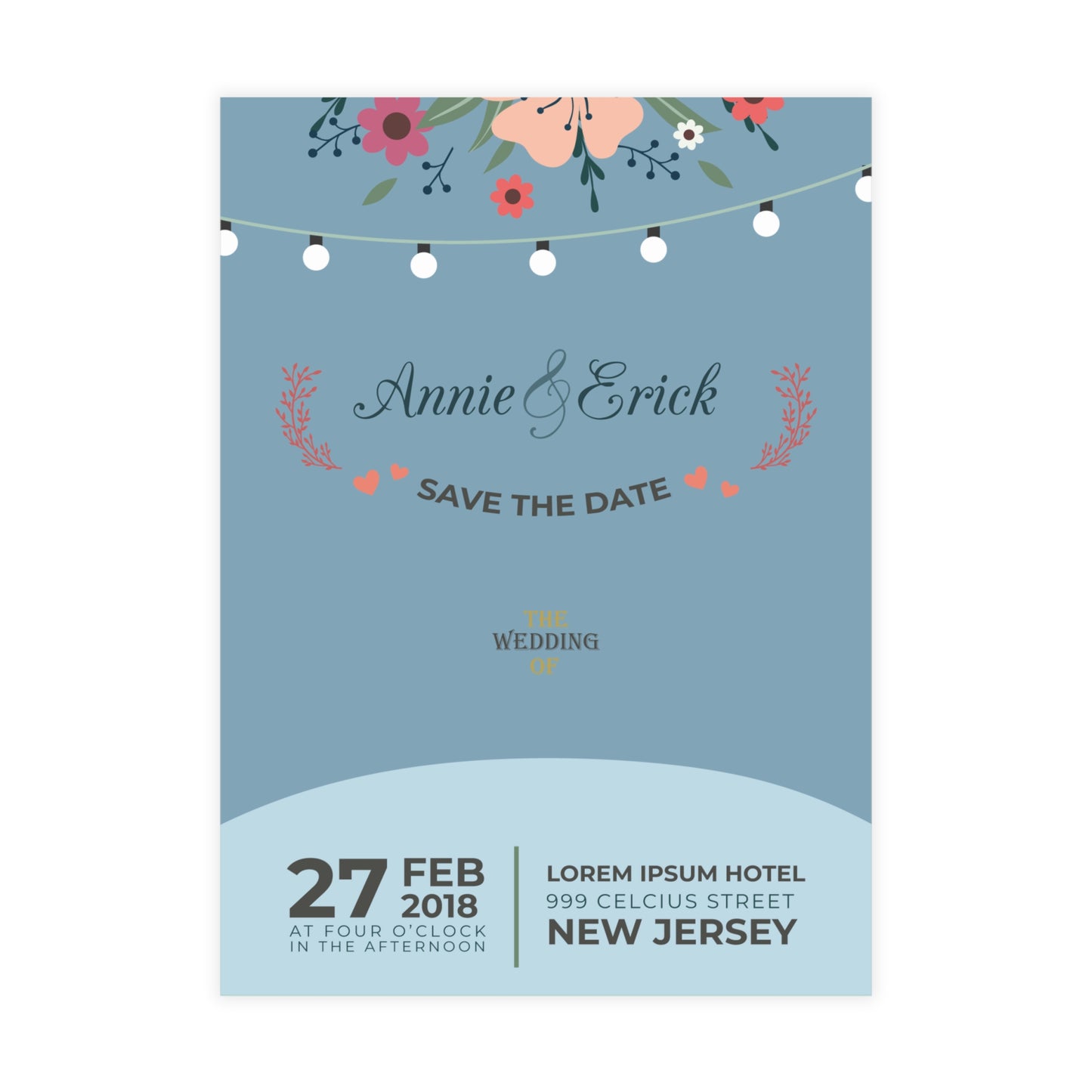 Personalized wedding invitation, wedding ring