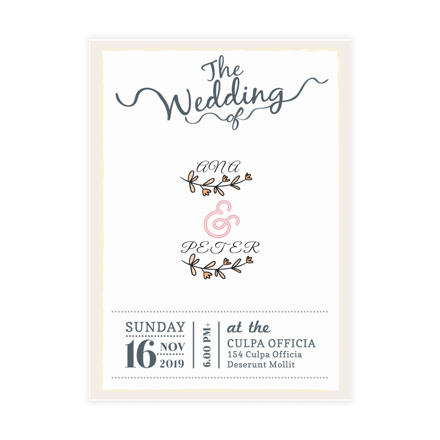 Create a cartoon wedding invitation