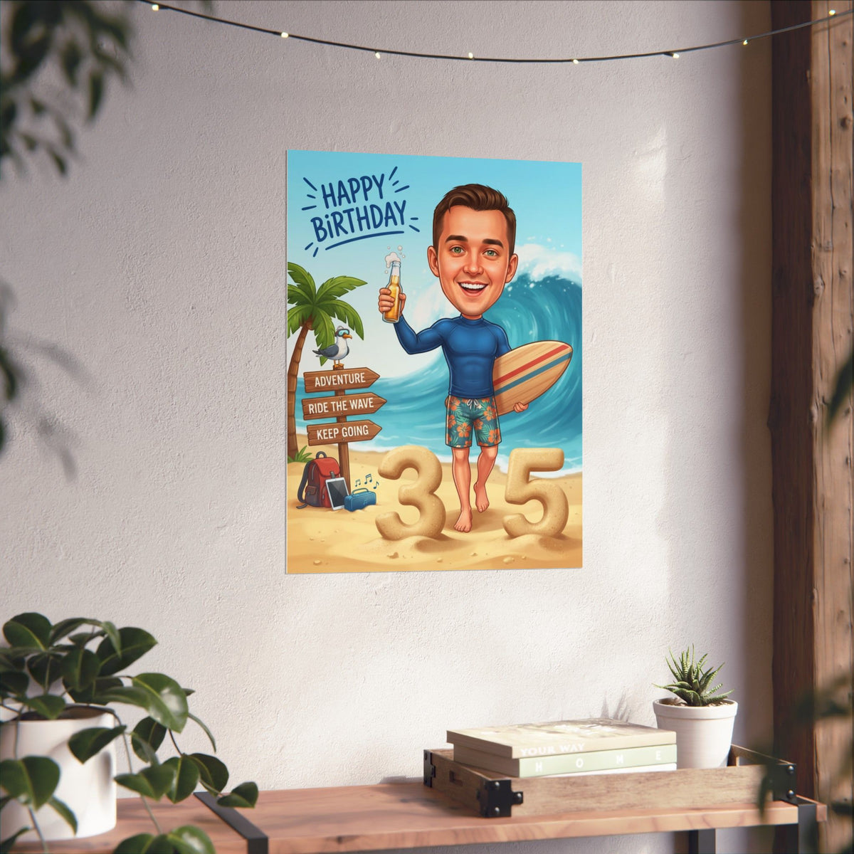 Surfer's birthday personalized Matte Vertical Posters