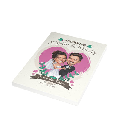 Personalized wedding invitation, caricature of bride and groom