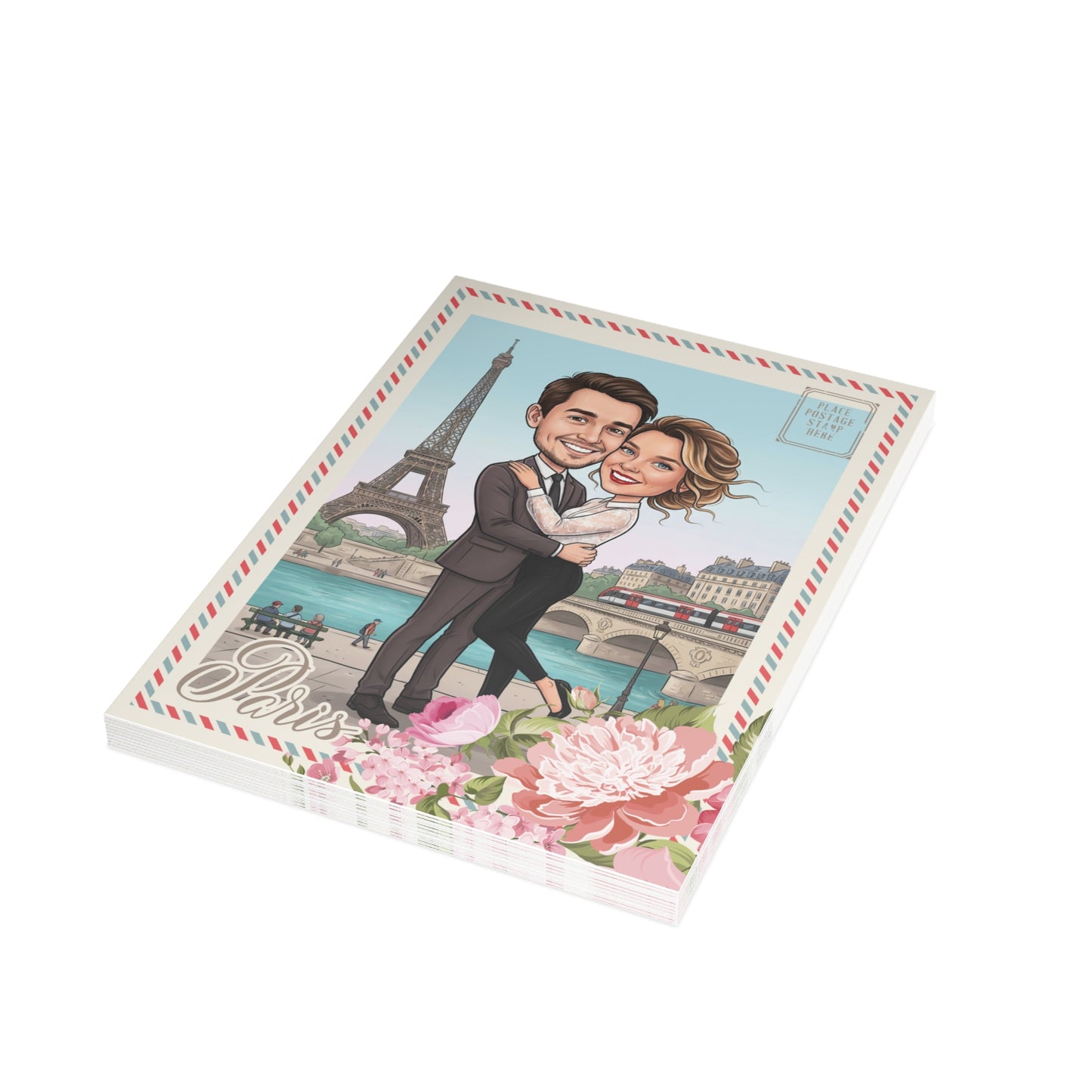 Personalized wedding invitation, Valentines Day in Paris