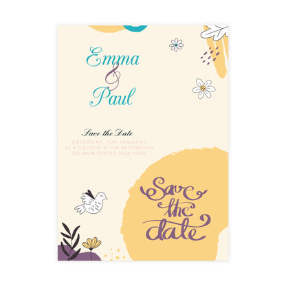 Personalized wedding invitation for two lovers who met at university