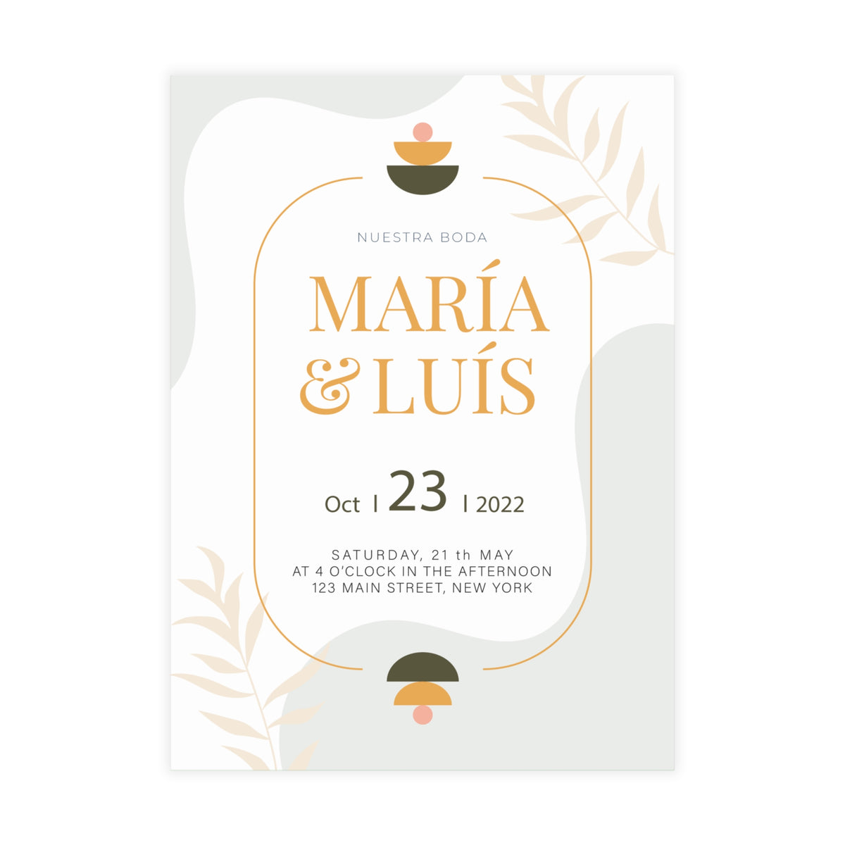 Personalized wedding invitation, black and white bride and groom photo