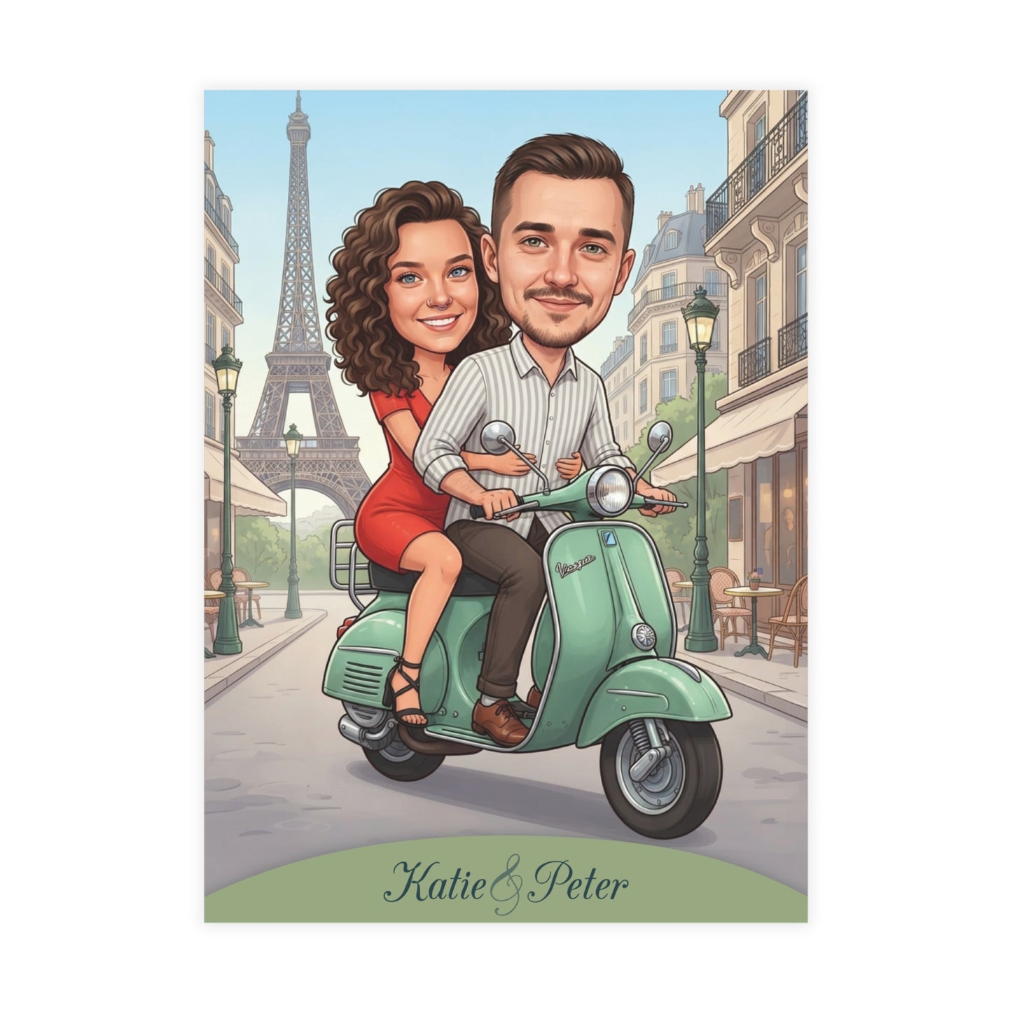Personalized wedding invitation, motorcycle lovers in Paris