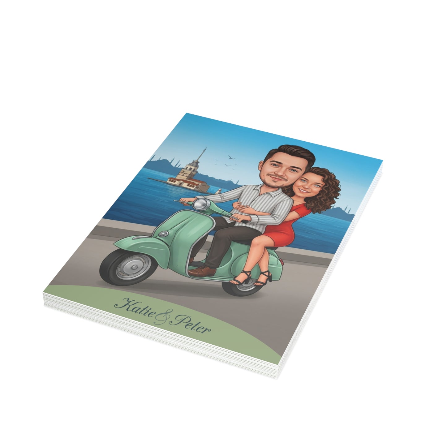 Personalized wedding invitation, motorcycle lovers in Istanbul