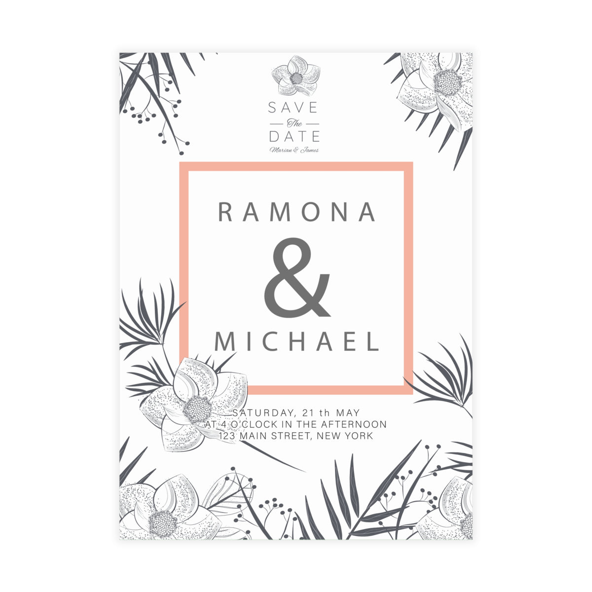Personalized wedding invitations for a bride and groom who do extreme sports