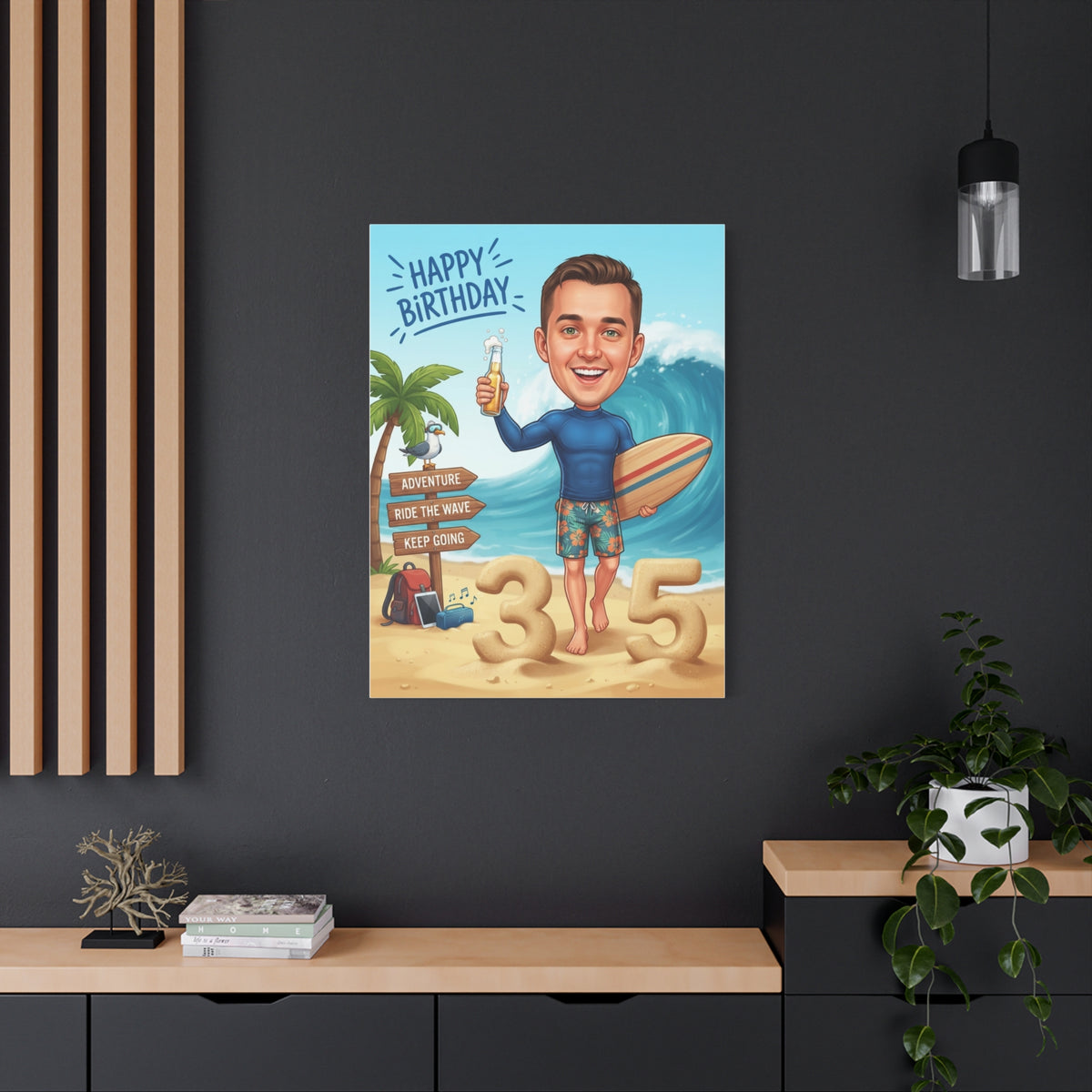 Surfer's birthday, Matte Canvas