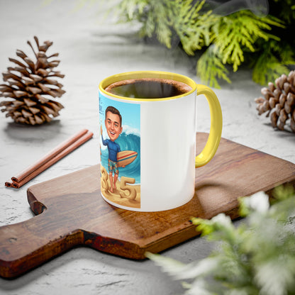 Surfer's birthday, personalized Colorful Mugs (11oz, 15oz)