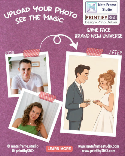 Create a personalized wedding invitation, bride and groom presentation