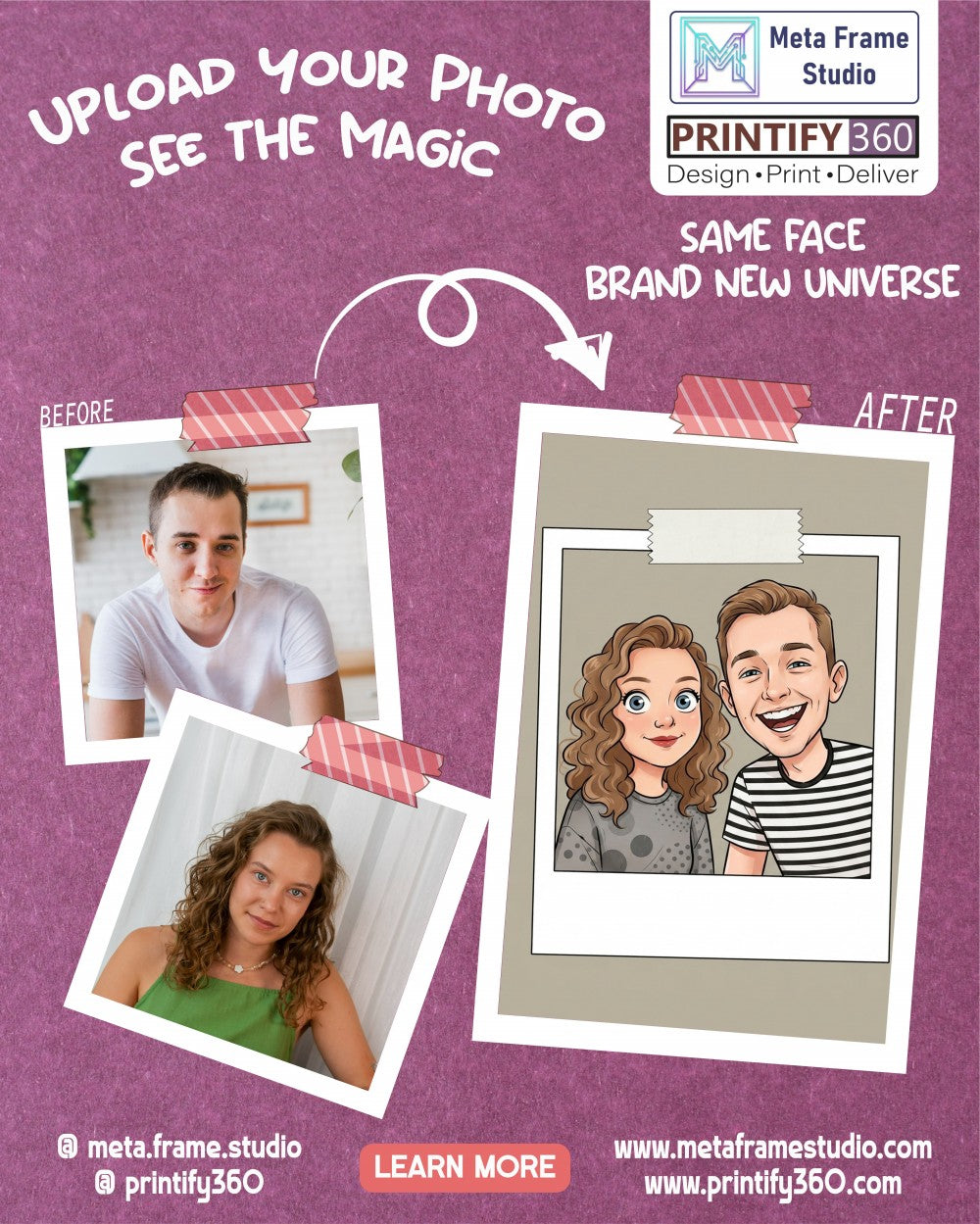 Personalized wedding invitation, Polaroid photo