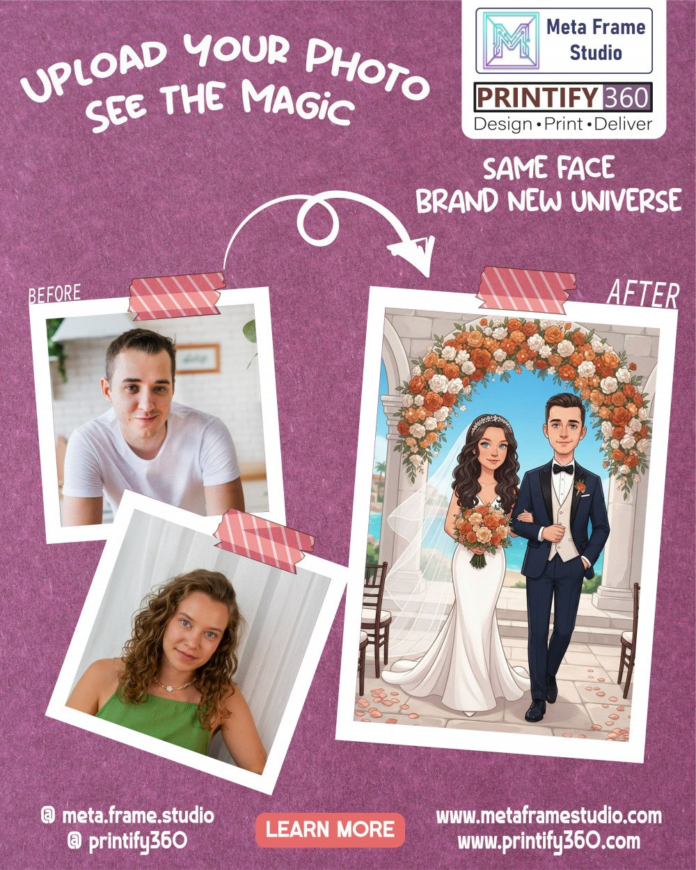 Personalized wedding invitation, marriage ceremony