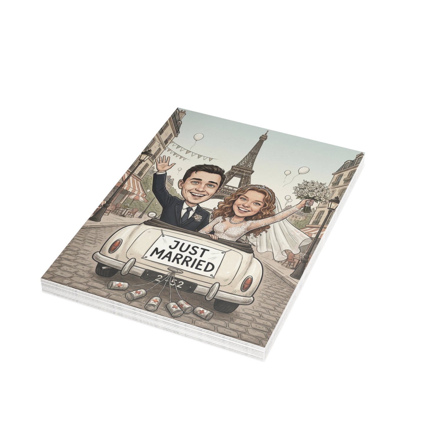 Personalized wedding invitation, Just Married Paris