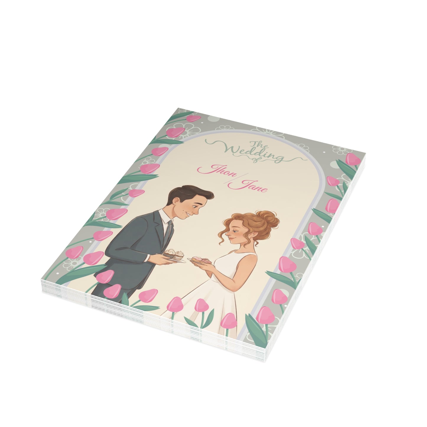Create a personalized wedding invitation, bride and groom presentation