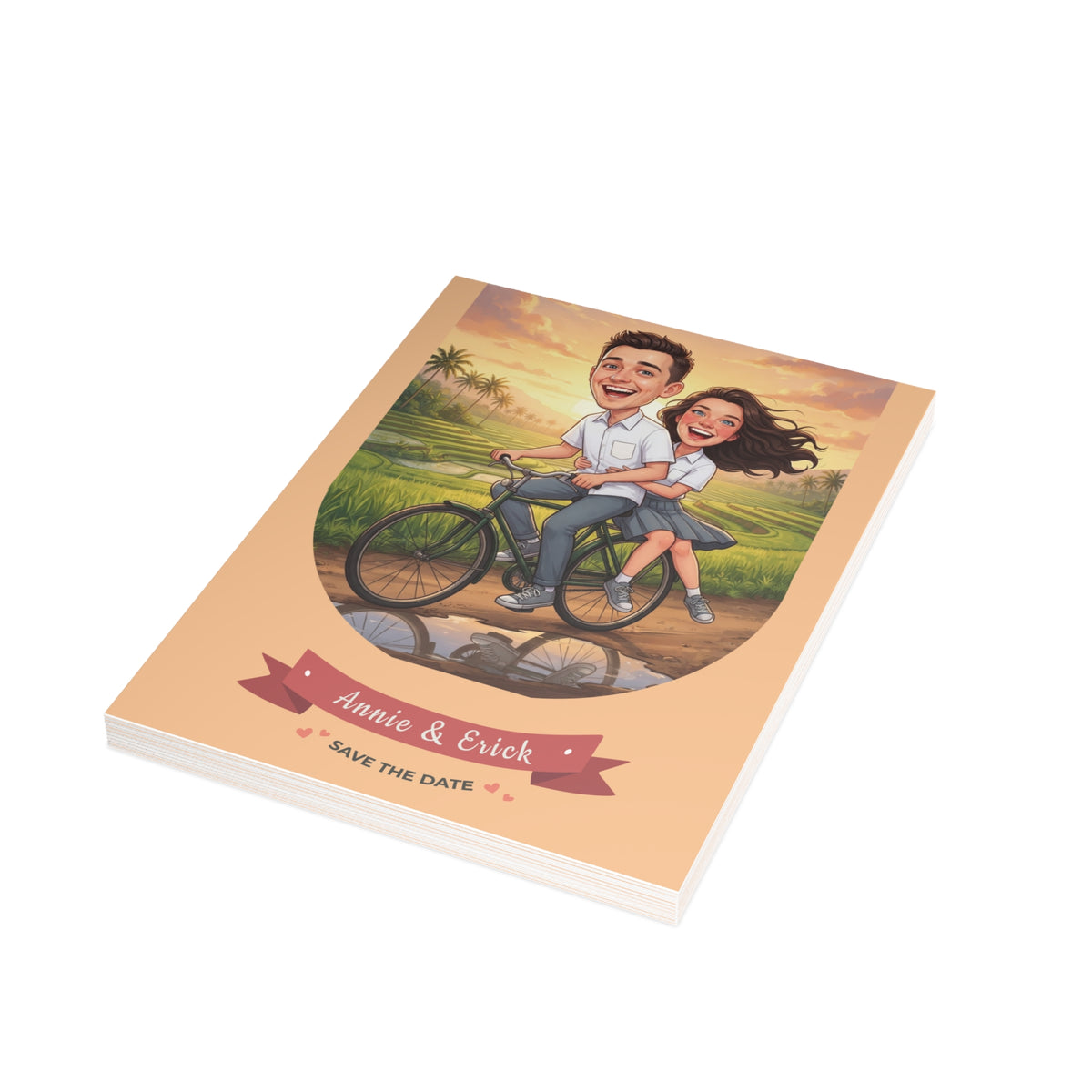 Personalized wedding invitation, high school sweethearts are getting married