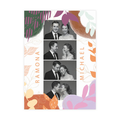 Personalized wedding invitation, bride and groom photobooth